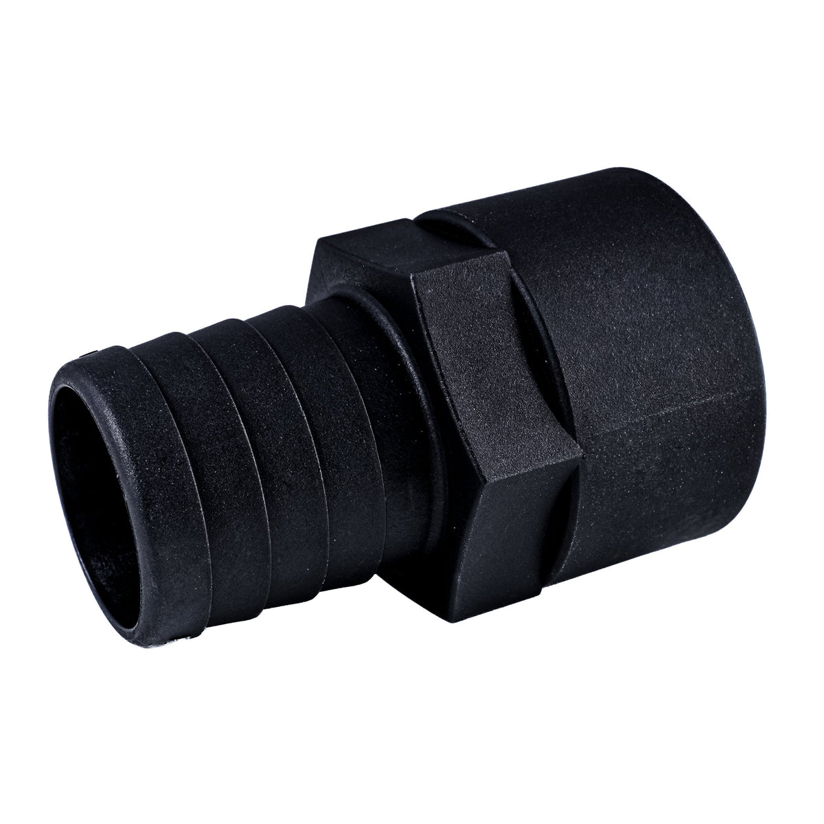Hose Barb 1.5" x 1.5" (38.1mm x 38.1mm) NPS Female Thread, Black