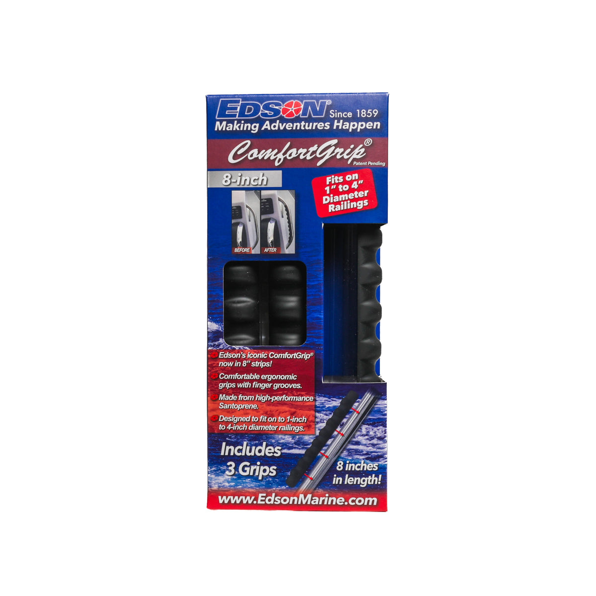 ComfortGrip 3-Pack, 8" BLACK