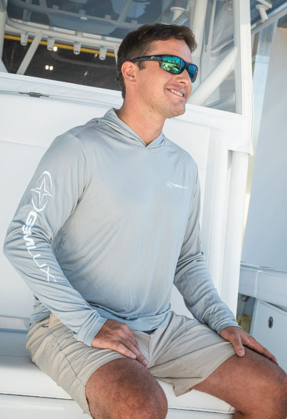 Men's Hooded Fishing Shirt with Swordfish