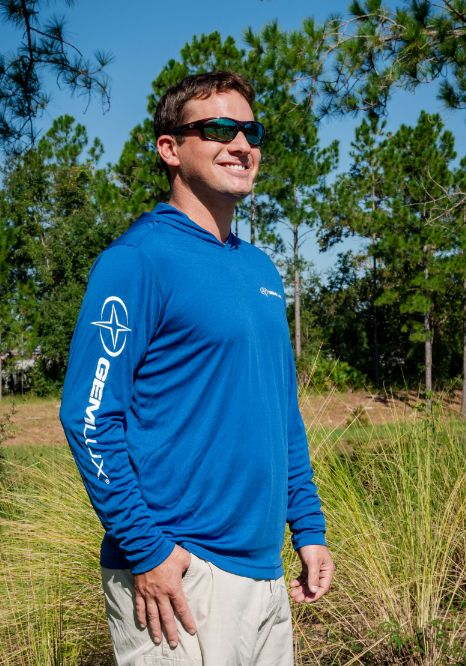 Men's Hooded Fishing Shirt with Swordfish