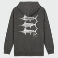 Guy Harvey Tradewinds Fleece Hoodie - Stipple Bills Marlin — CHARCOAL HEATHER (official product shot)