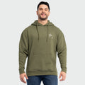 Guy Harvey Tradewinds Fleece Hoodie - Trout Wranglers — DARK OLIVE HEATHER (official product shot)