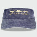Guy Harvey Washed Embroidered Billfish Visor — STONE (official product shot)